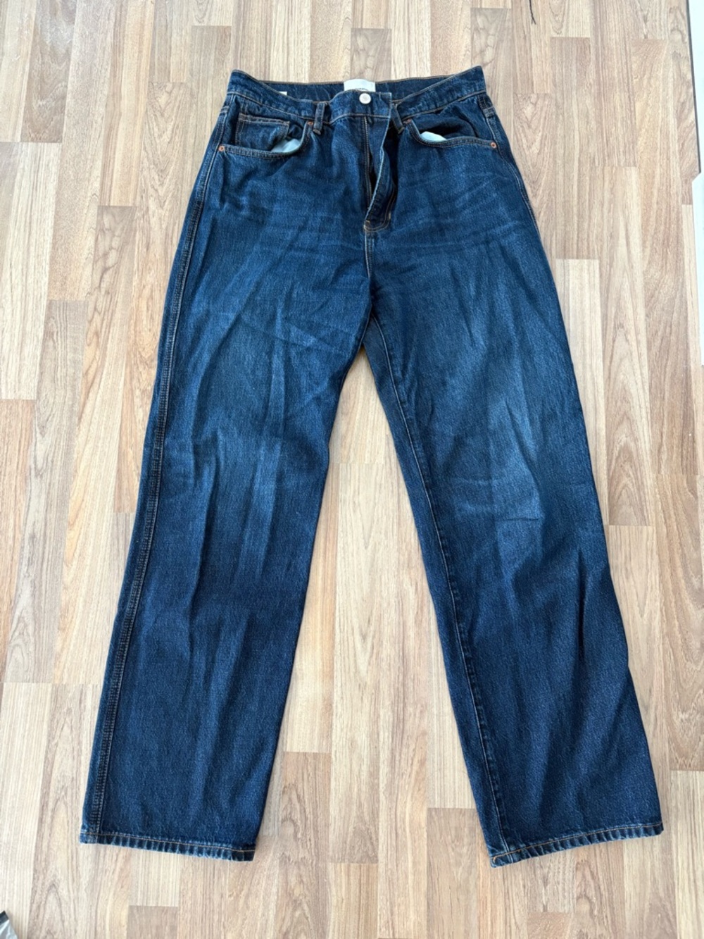 Reformation Straight-Leg Jeans in Dark Blue Denim size 29